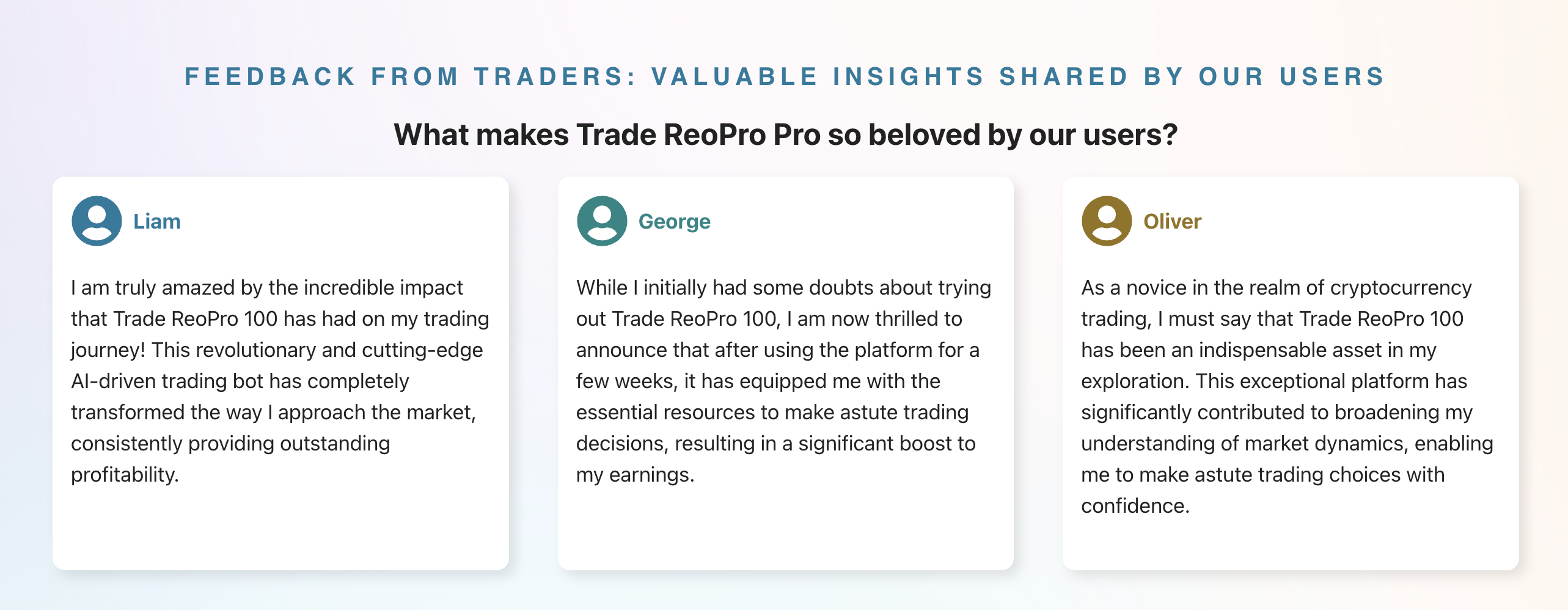 Trade ReoPro App – Kunden