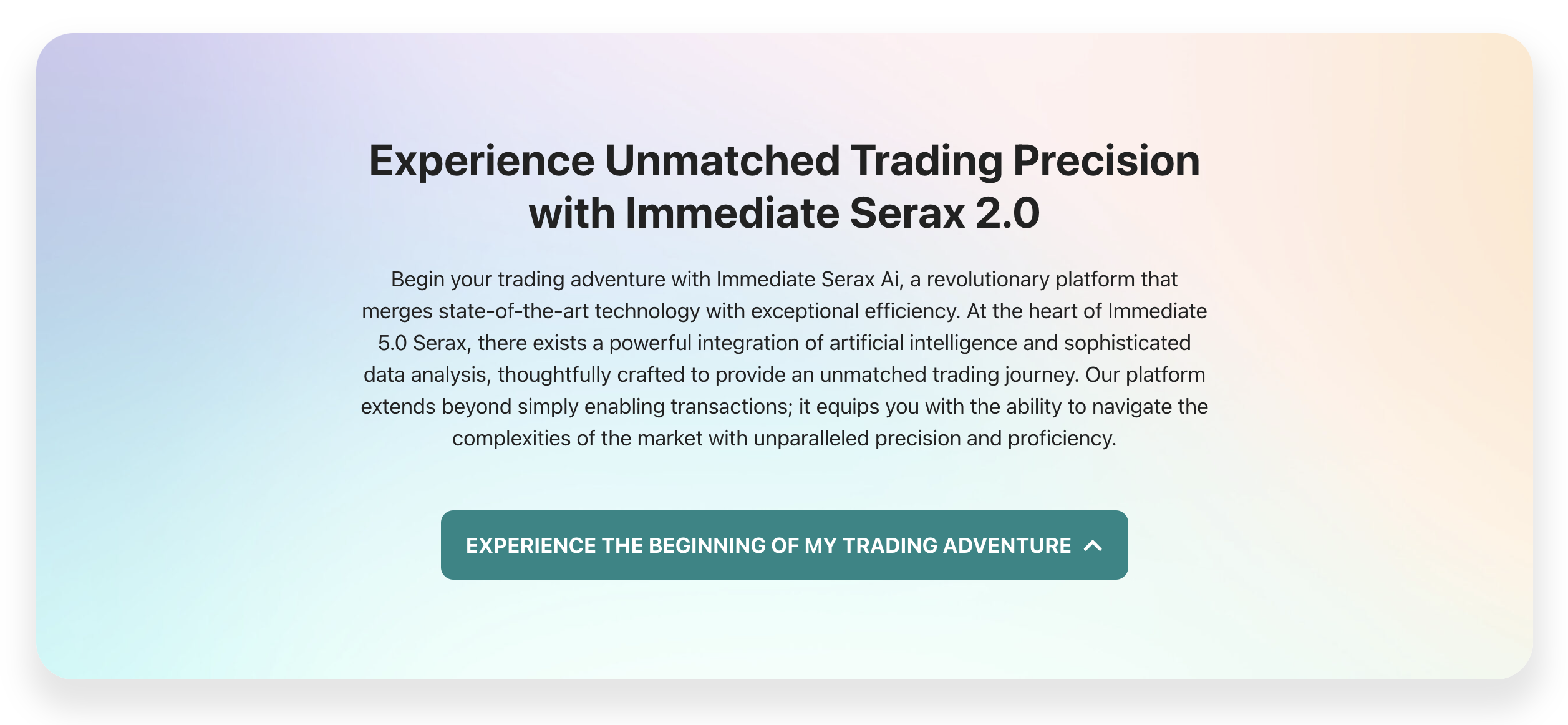 Immediate 5.0 Serax (V 2.0) - trading