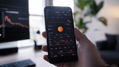 Hand Holding Dark Trading Chart