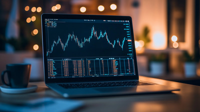 Trading Desk with Evening View