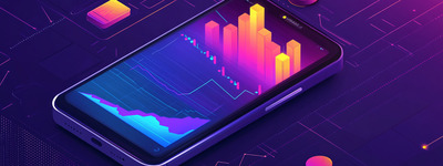 Phone Display with Stock Chart Phone Display with Stock Chart
