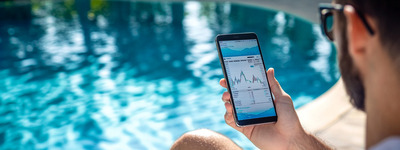 Man Trading by Pool Man Trading by Pool