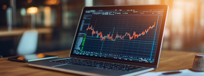Laptop Trading Candlestick Chart Laptop Trading Candlestick Chart