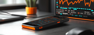 Negociação móvel na mesa Mobile Trading on Desk